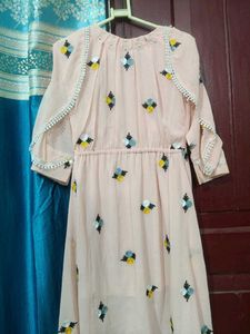 Pink Floral Embroidered Dress
