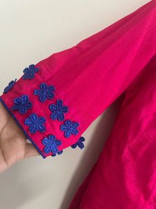 Pink Top and Blue Dupatta