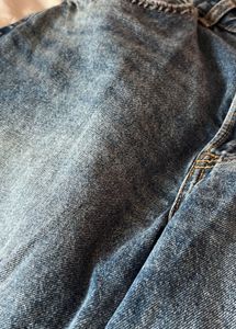 Blue Wide Leg Denim Jeans