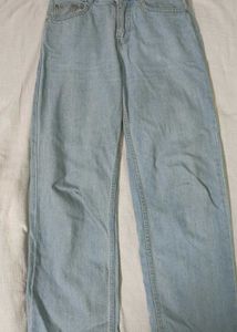 Denim blue wideleg jeans
