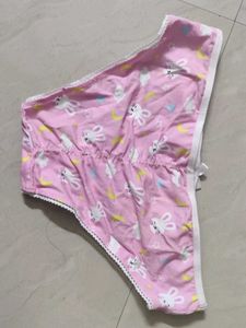 Pink And Blue Bunny Print Laced Briefs Set Of 2