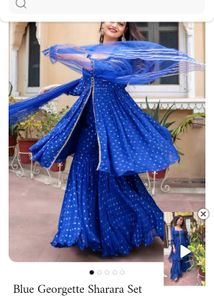 Blue &amp; Gold Kurta Set- Fixed Price