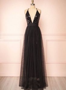 Black Sequin Gown