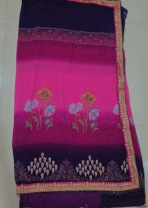 Elegant Pink Floral Saree