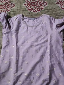Lavender Kurti with Gold Detail