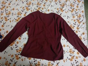 Burgundy Wrap Top
