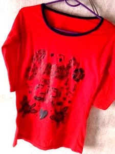 Red "Super Girl" Graphic Tee