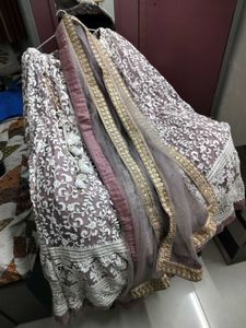 Light Lavender Colored Lehenga Skirt And Dupatta