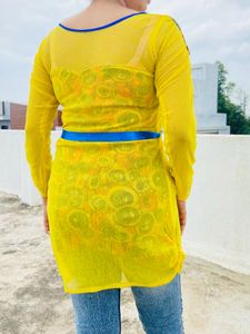 Yellow Net Top