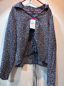 Floral Print Tie-Front Top