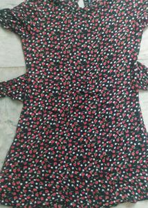 Black Frilled Knee Length Very Smart Frock