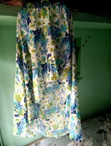 Floral Print Asymmetric Skirt