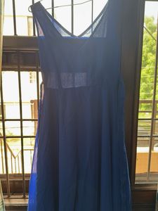 Blue V-Neck Sleeveless Dress