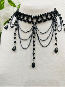 Restocked Black Unique Design Beaded Neckpiece