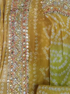 Yellow Bandhani Saree