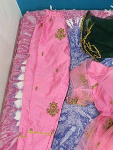 Pink Embroidered Girl's Ethnic Set
