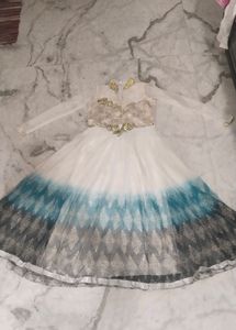 Off White Party Wear Gown