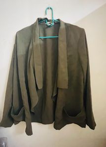 Olive Shrug With Same Fabric Belt