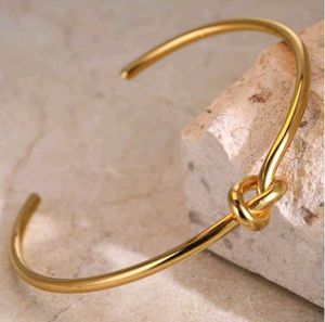 Gold Knot Bangle Bracelet