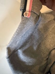 Gray Ribbed Short Sleeve Top