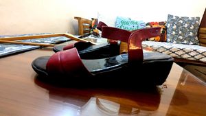 Burgundy Strap Sandals