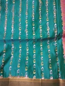 Sea Blue Emboss Silk Saree...