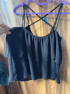 Burgundy And Black Cami Top