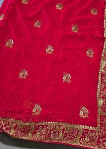 Red Embroidered Saree
