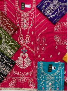 Embroidered Unstiched Suit In Many Colours