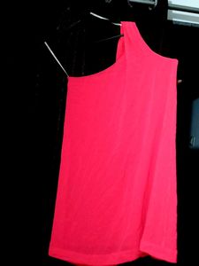 Hot Pink One Shoulder Tank
