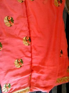 Embroidery Work Wedding Saree