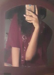 Maroon Print Blouse with Buckle