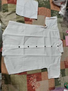 White Striped Button-Down Shirt