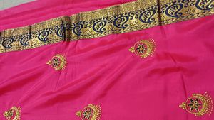 91)Georgette Pink Colour Saree