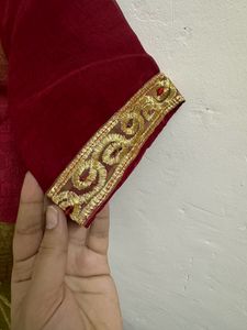 Double Colour Thread Work Saree