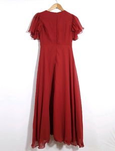 Maroon Long Maxi Dress