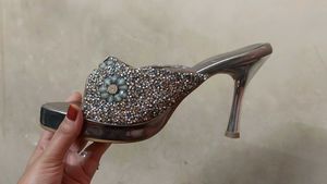 Silver Embellished Heels