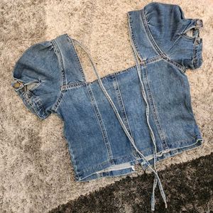 Denim Cute Crop Top