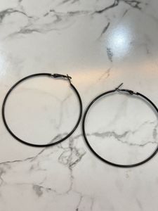 Black Hoop Earrings