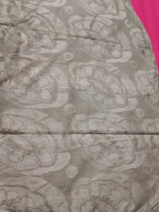 Women Beige Embroidered Silk Straight Kurta