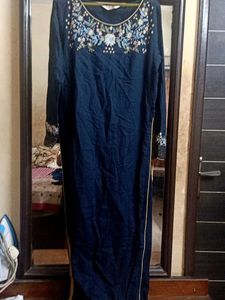 Embroidered Navy Kurta Dress