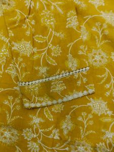 Yellow Floral pakistani Kurta Set