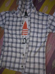 White Shirt With Black Check