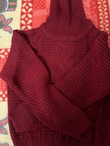Burgundy Cable Knit Sweater