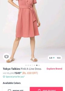 Pink Cute Dress 💗 From Myntra 💗Not Used , New New 💠bargain Allowed