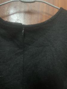 Black Woolen Mini Dress