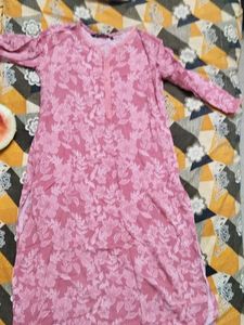 Pink Floral Kurta