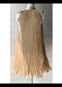 Pleated Gold Dress