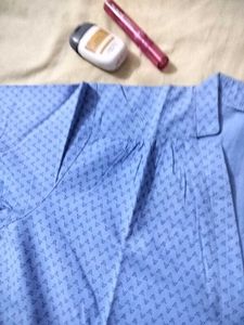 Blue Patterned Blouse