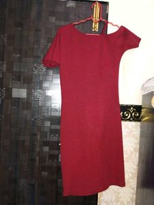Burgundy Asymmetrical Mini Dress